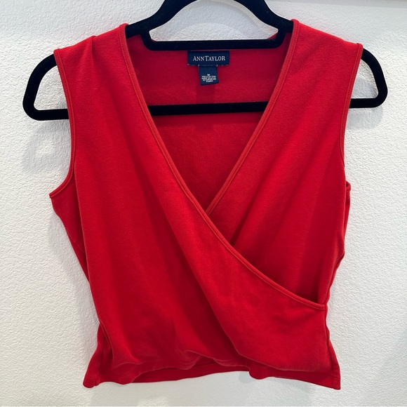 90s Ann Taylor basic tank red size M - Picture 1 of 4